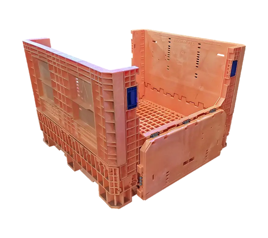 Lightly Used Orbis 45" x 48" x 34" All Orange HDRNV Bulk Container - Image 3
