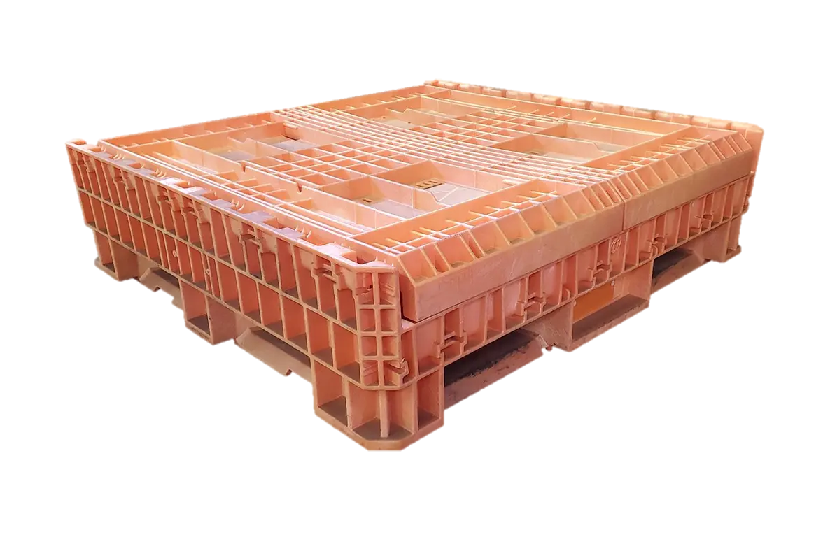Lightly Used Orbis 45" x 48" x 34" All Orange HDRNV Bulk Container - Image 2