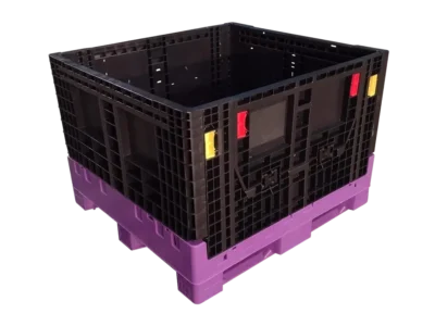New Monoflo 45" x 48" x 34" Purple Base Black Wall Collapsible Bulk Container