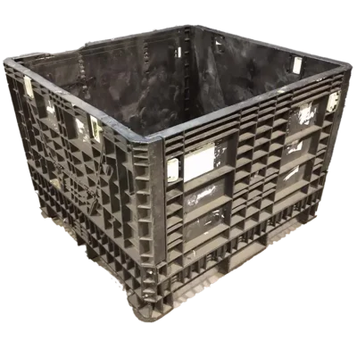 Reconditioned BCD 45″ x 48″ x 34″ All Black Bulk Container-2 Drop Doors 45″ Side