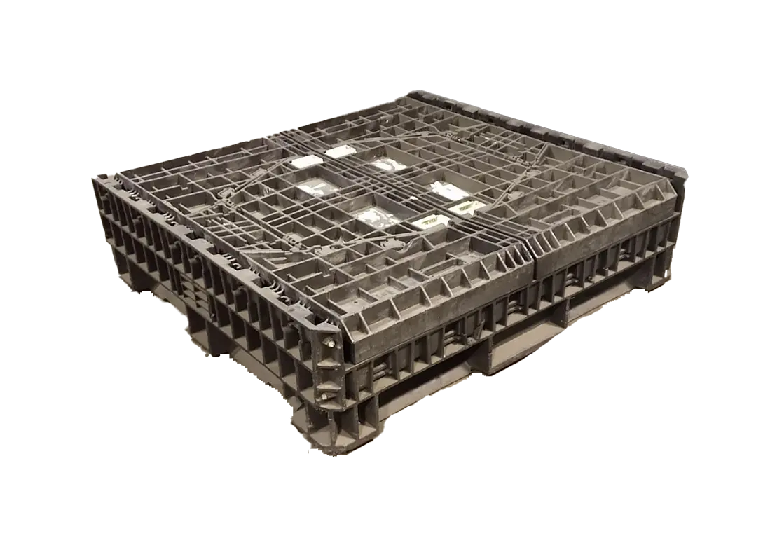 Reconditioned BCD 45" x 48" x 34" All Black Bulk Container-2 Drop Doors 45" Side - Image 3
