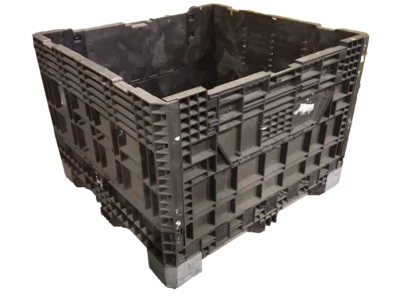 4548-34 RBHBHB Reconditioned Buckhorn BH Black Bulk Container (2) Reconditioned Buckhorn BH 45" x 48" x 34" All Black Collapsible Bulk Container
