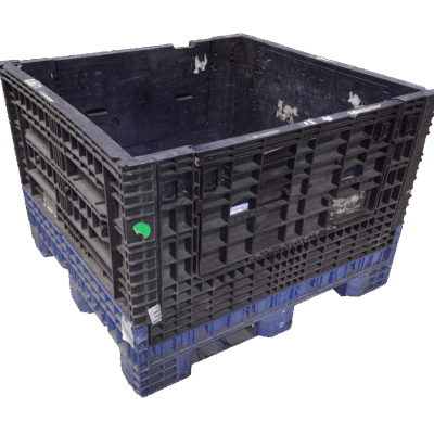 Reconditioned BCD 45″ x 48″ x 34″ Blue Base Black Wall Bulk Container