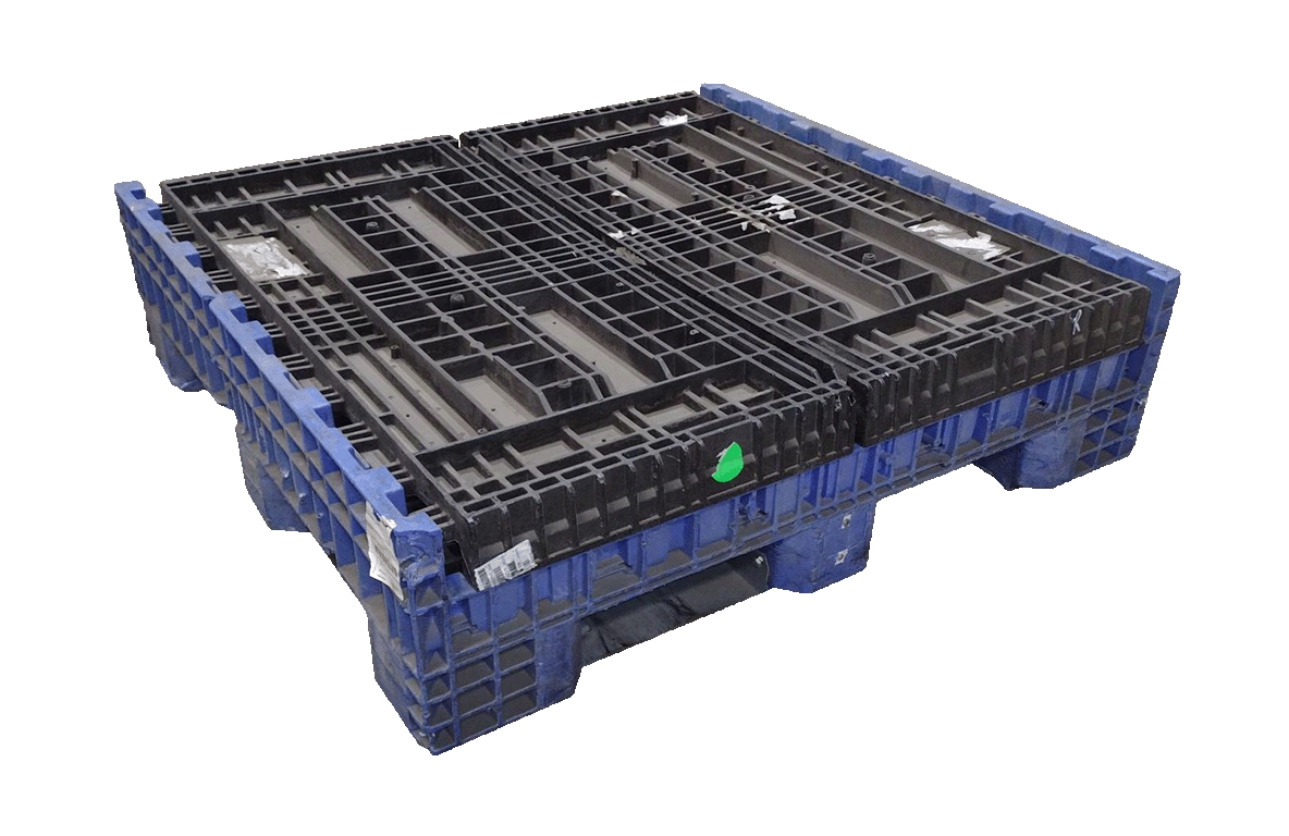 Reconditioned BCD 45" x 48" x 34" Blue Base Black Wall Bulk Container - Image 2