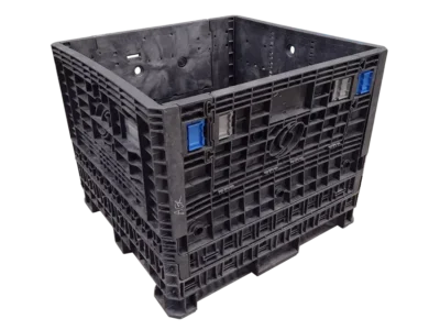 Reconditioned Orbis 45" x 48" x 39" All Black All Good Runner Collapsible Bulk Container