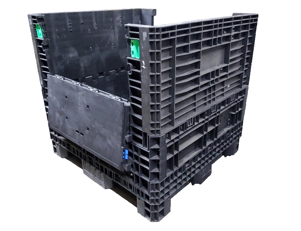 Reconditioned BCD 45" x 48" x 44" All Black All Good Runner Bulk Container - Image 3