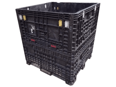 4548-50-RAB4D-NB1-1.png Reconditioned BCD 45" x 48" x 50" All Black Collapsible Bulk Container-4 Drop Doors