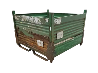 Used BCD 48" x 44.5" x 33" Collapsible Steel Tub-2 Drop Doors 48" Sides