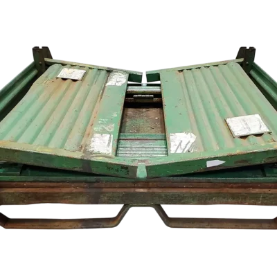 Used BCD 48″ x 44.5″ x 33″ Collapsible Steel Tub-2 Drop Doors 48″ Sides