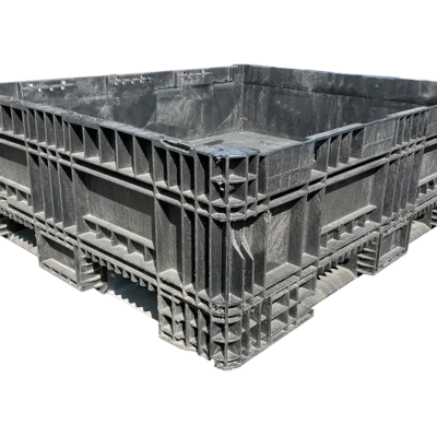 Reconditioned BCD 56″ x 48″ x 19″ All Black All Good Runner Fixed Wall Bulk Container