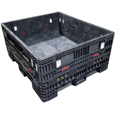 Reconditioned BCD 56″ x 48″ x 25″ All Black All Good Runner 48″ Side Bulk Container-2 Drop Doors
