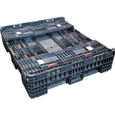 Reconditioned BCD 56″ x 48″ x 25″ All Black All Good Runner 48″ Side Bulk Container-2 Drop Doors