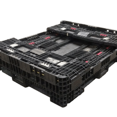 Reconditioned BCD 56″ x 48″ x 25″ All Black All Good Runner Bulk Container-4 Drop Doors