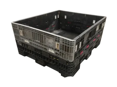 Reconditioned BCD 56" x 48 x 25" Mixed Color All Good Runner Collapsible Bulk Container-4 Drop Doors