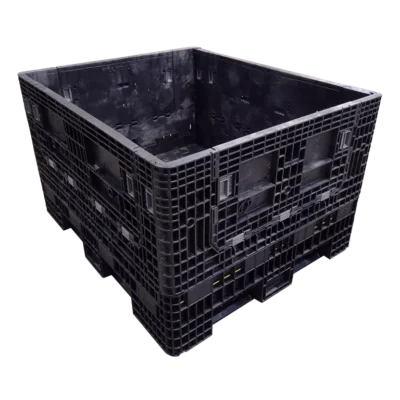 New Orbis 56″ x 48″ x 34″ All Black Bulk Container-4 Drop Doors