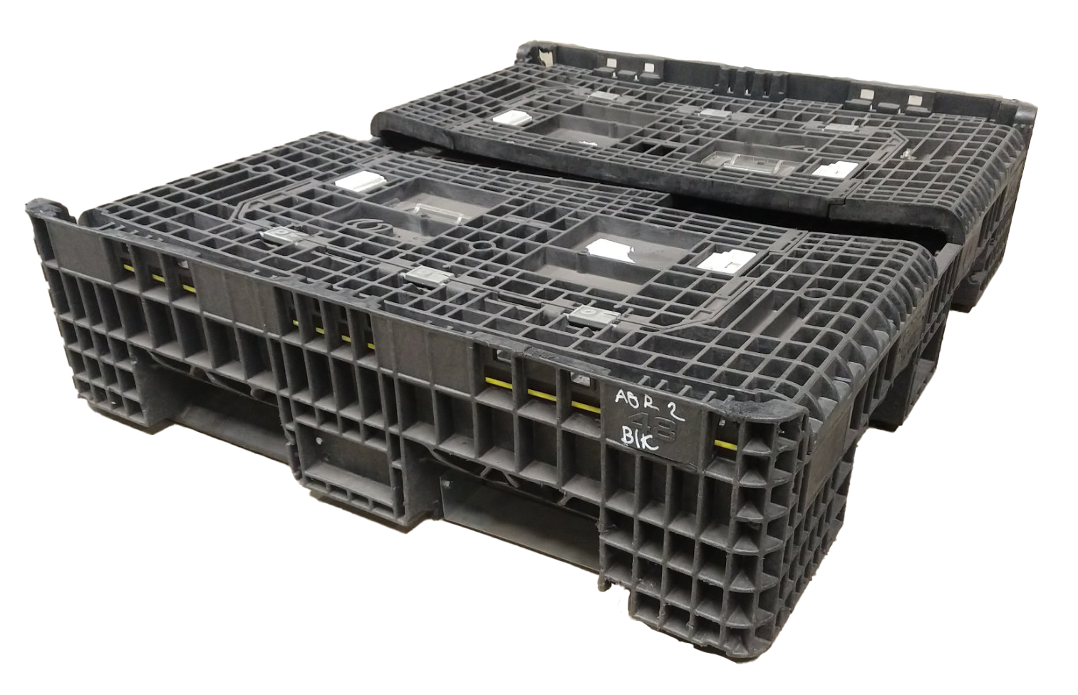 Reconditioned BCD 56" x 48" x 34" All Black All Good Runner Bulk Container-2 Drop Doors 48" Side - Image 4