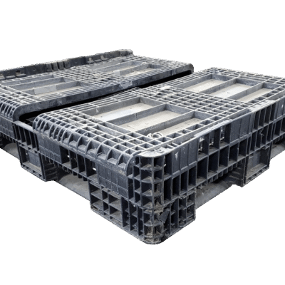 Reconditioned BCD 56″ x 48″ x 34″ All Black All Good Runner Bulk Container-2 Drop Doors 56″ Side
