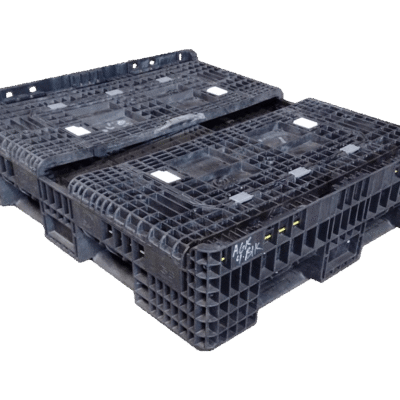 Reconditioned BCD 56″ x 48″ x 34″ All Black All Good Runner Bulk Container-4 Drop Doors