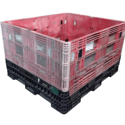 Reconditioned BCD 56″ x 48″ x 34″ Mixed Color All Good Runner Bulk Container-2 Drop Doors 48″ Side