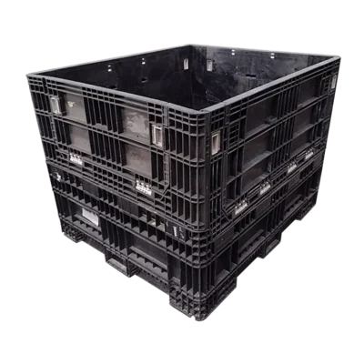 Reconditioned BCD 56″ x 48″ x 42″ All Black All Good Runner Bulk Container-2 Drop Doors