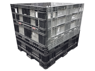 Reconditioned BCD 56" x 48" x 50" Mixed Color All Good Runner Collapsible Bulk Container-4 Drop Doors