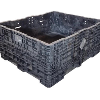 Reconditioned BCD 57″ x 48″ x 25″ All Black All Good Runner Bulk Container-2 Drop Doors 48″ Side