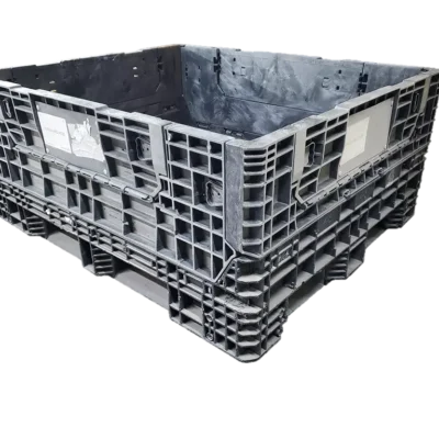 Reconditioned BCD 57″ x 48″ x 25″ All Black All Good Runner Bulk Container-4 Drop Doors