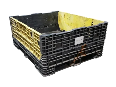 5748-25-RMCAGR2D57-NB1-1.webp Reconditioned BCD 57" x 48" x 25" Mixed Color All Good Runner Collapsible Bulk Container-2 Drop Doors 57" Side