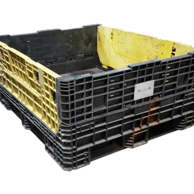 Reconditioned BCD 57″ x 48″ x 25″ Mixed Color All Good Runner Bulk Container-2 Drop Doors 57″ Side
