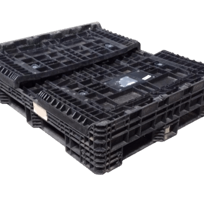 Reconditioned BCD 57″ x 48″ x 34″ All Black All Good Runner Bulk Container-4 Drop Doors