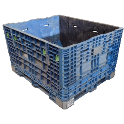Reconditioned BCD 57″ x 48″ x 34″ Mixed Color All Good Runner Bulk Container-2 Drop Doors 57″ Side