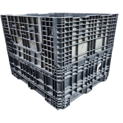 Reconditioned BCD 57″ x 48″ x 44″ All Black All Good Runner Bulk Container-2 Drop Doors