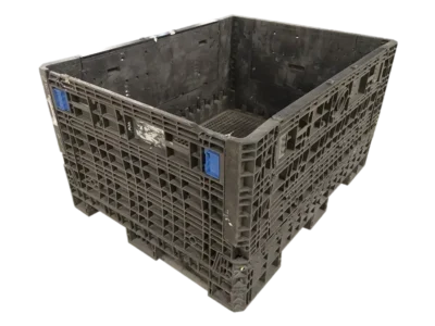 6248-34-RAB2D62-NB1-1.webp Reconditioned BCD 62" x 48" x 34" All Black All Good Runner Collapsible Bulk Container-2 Drop Doors 62" Side