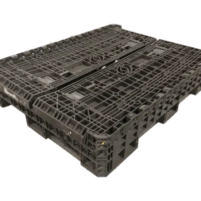 Reconditioned BCD 62″ x 48″ x 34″ All Black All Good Runner Bulk Container-2 Drop Doors 62″ Side