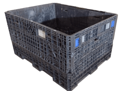 6248-34-RABAGR2D48-NB1-1.png Reconditioned BCD 62" x 48" x 34" All Black All Good Runner Collapsible Bulk Container-2 Drop Doors 48" Side