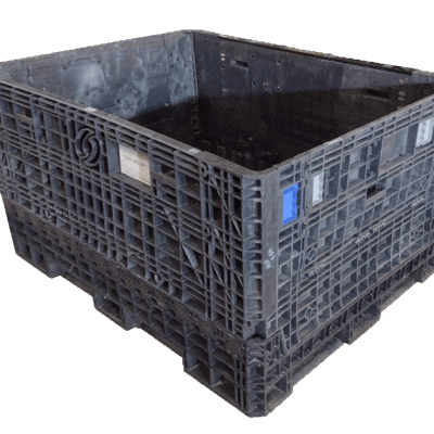 Reconditioned BCD 62″ x 48″ x 34″ All Black All Good Runner Bulk Container-2 Drop Doors 48″ Side
