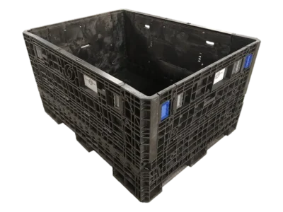 6248-34-RABAGR4D-NB1-1.webp Reconditioned BCD 62" x 48" x 34" All Black All Good Runner Collapsible Bulk Container-4 Drop Doors