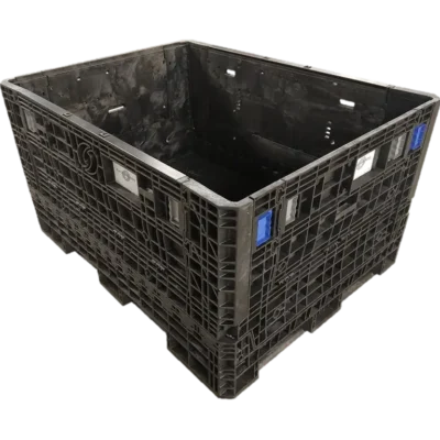 Reconditioned BCD 62″ x 48″ x 34″ All Black All Good Runner Bulk Container-4 Drop Doors