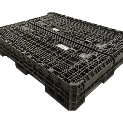 Reconditioned BCD 62″ x 48″ x 34″ All Black All Good Runner Bulk Container-4 Drop Doors