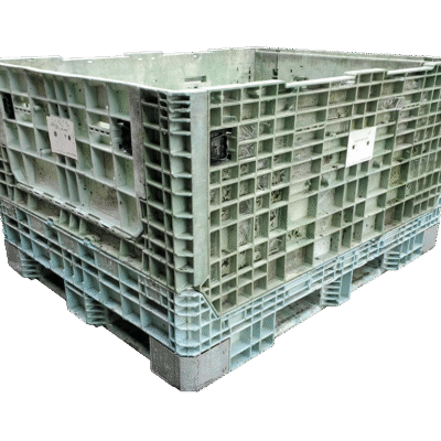 Reconditioned BCD 62″ x 48″ x 34″ Mixed Color All Good Runner Bulk Container-2 Drop Doors 48″ Side