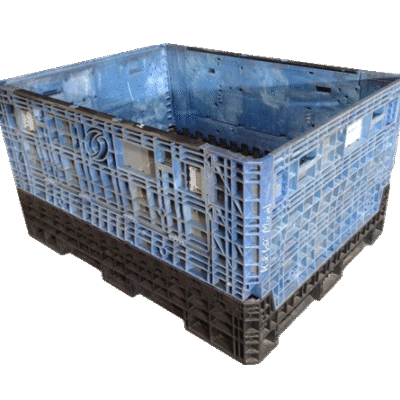 Reconditioned BCD 62″ x 48″ x 34″ Mixed Color All Good Runner Bulk Container-2 Drop Doors 62″ Side