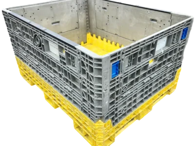 6248-34-RMCAGR4D-NB1-1.webp Reconditioned BCD 62" x 48" x 34" Mixed Color All Good Runner Collapsible Bulk Container-4 Drop Doors