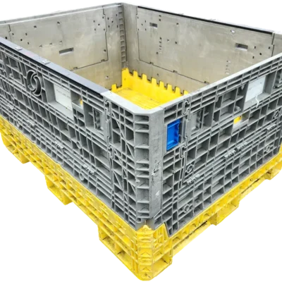 Reconditioned BCD 62″ x 48″ x 34″ Mixed Color All Good Runner Bulk Container-4 Drop Doors