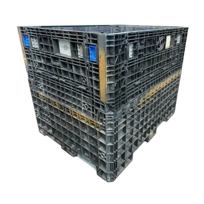 Reconditioned BCD 62″ x 48″ x 50″ All Black Bulk Container-4 Drop Doors