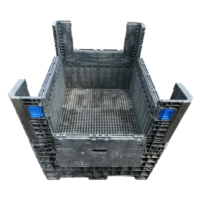 Reconditioned BCD 62″ x 48″ x 50″ All Black Bulk Container-4 Drop Doors
