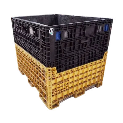 Reconditioned BCD 62″ x 48″ x 50″ Mixed Color All Good Runner Bulk Container-2 Drop Doors 48″ Side