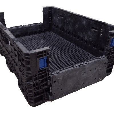 Reconditioned BCD 64″ x 48″ x 25″ All Black All Good Runner Bulk Container-2 Drop Doors 48″ Side