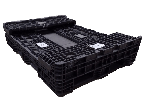 Reconditioned BCD 64" x 48" x 25" All Black All Good Runner Collapsible Bulk Container-2 Drop Doors 64" Side - Image 3