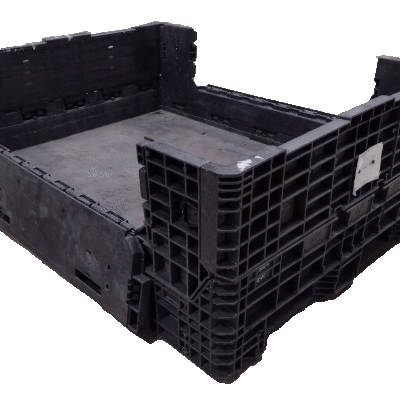 Reconditioned BCD 64″ x 48″ x 25″ All Black All Good Runner Bulk Container-2 Drop Doors 64″ Side