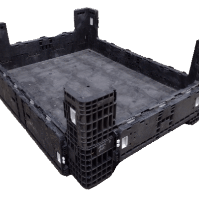 Reconditioned BCD 64″ x 48″ x 25″ All Black All Good Runner Bulk Container-4 Drop Doors